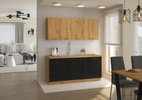 Front do zmywarki MODENA ZM 570x596 CZARNY MAT/DĄB ARTISAN